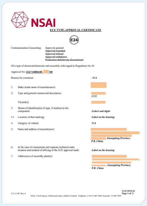 车载显示屏E<a href='/Products/CErenzheng.html' class='keys' title='点击查看关于CE认证的相关信息' target='_blank'>CE认证</a>