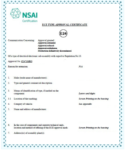 汽车逆变器ECE R10认证
